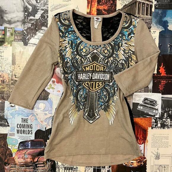 Harley davidson lace graphic top - Picture 2 of 7
